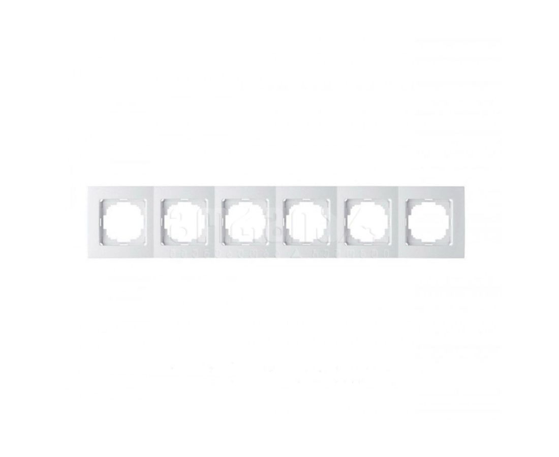 ჩარჩო ექვსიანი touran white - 24110096 — როზეტები და ჩამრთველები